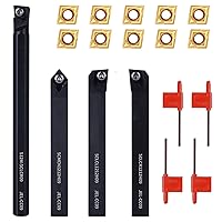 Vista 10 de Juego de 21 piezas de herramienta de torno indexable de 5/8"16mm - 7 piezas de juego de soportes para torno de metal con 14 piezas de insertos