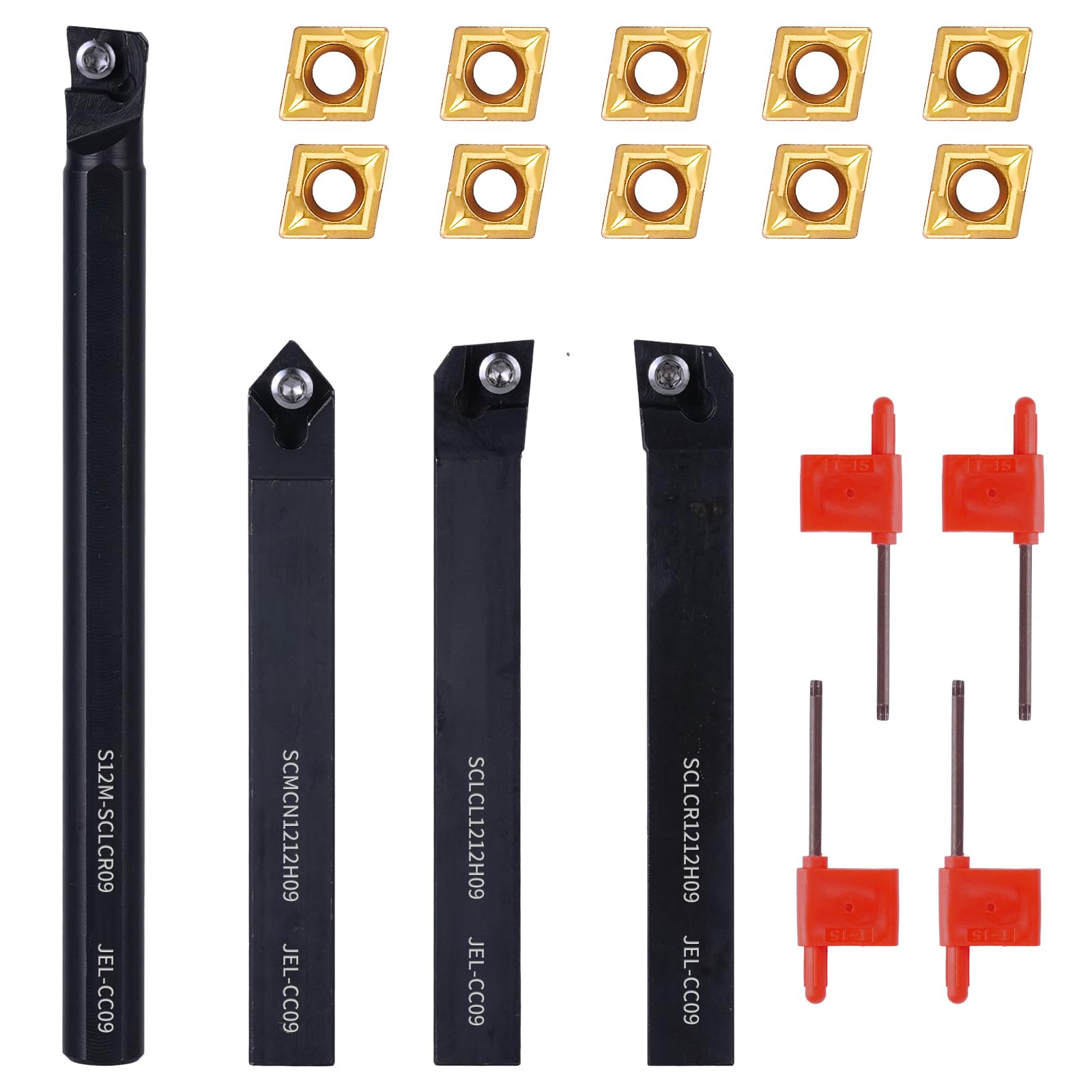 1/2" 12mm Indexable Lathe Turning Tool 14Pcs Kit for Turning