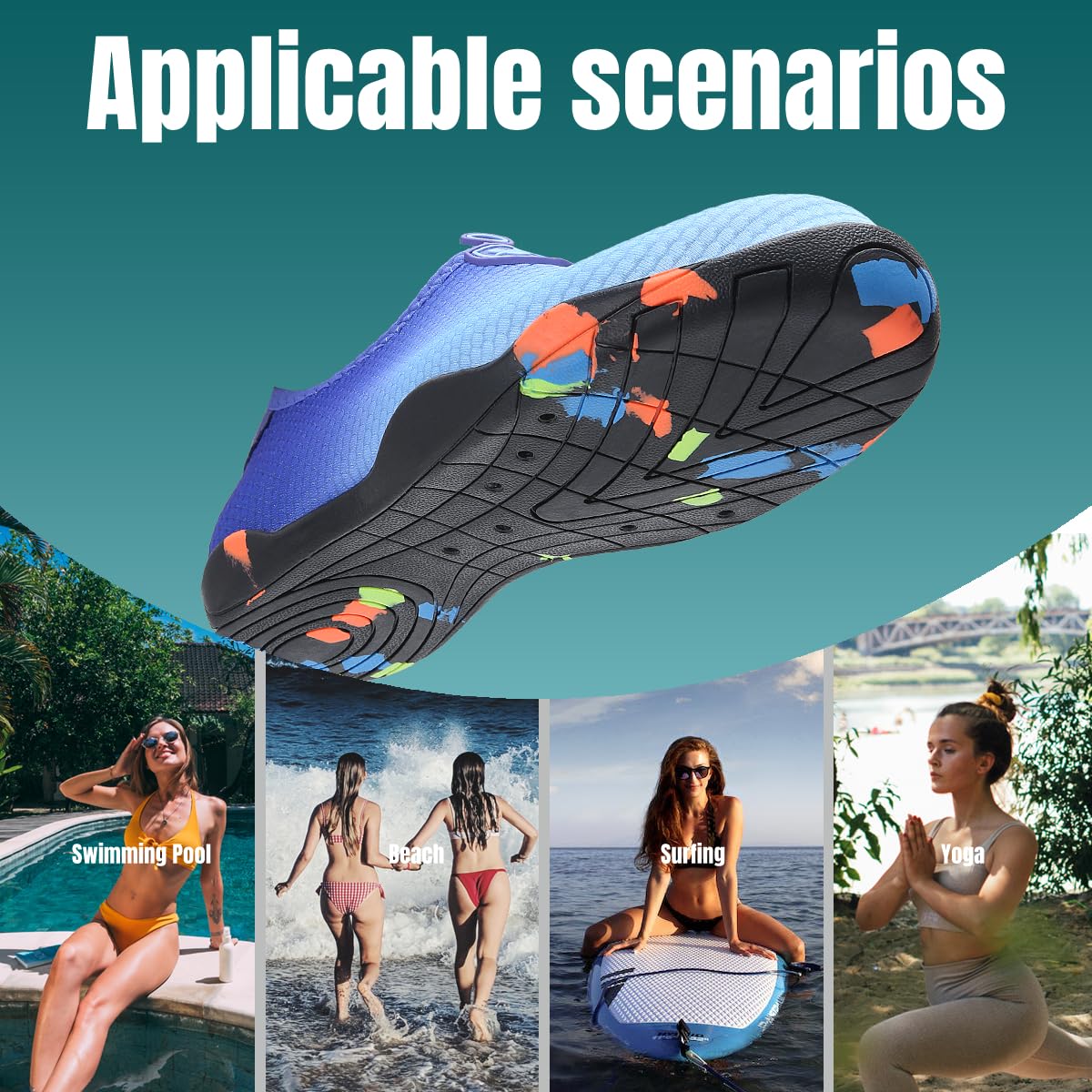 WateLves Badeschuhe Damen Herren Wasserschuhe Schwimmschuhe Strandschuhe Aquaschuhe Schnell Trocknend Surfschuhe Unisex Sommer