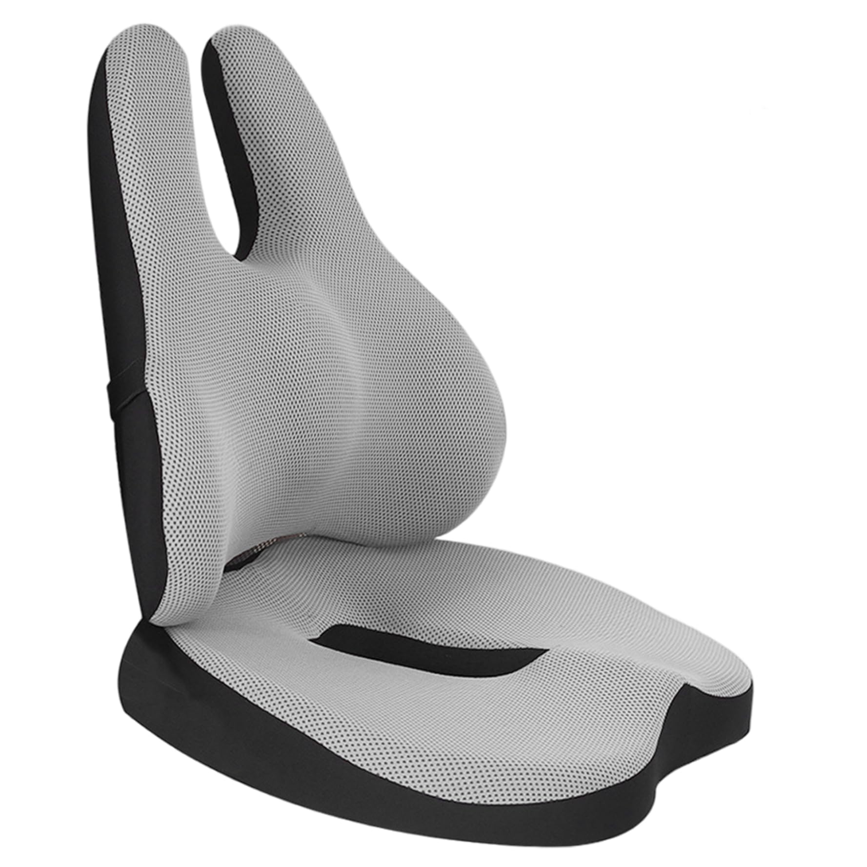 Cojín de apoyo lumbar 2 en 1 de espuma viscoelástica para respaldo y cojín de asiento, transpirable, antideslizante, para silla de oficina, para escritorio, juegos, respaldo de asiento de coche para