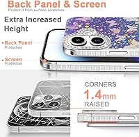 Vista 530 de I-MGAE-IN-AR - Funda diseñada para iPhone 12 y 12 Pro, diseño de mariposa plateada brillante, funda protectora de poliuretano termoplástico, suave