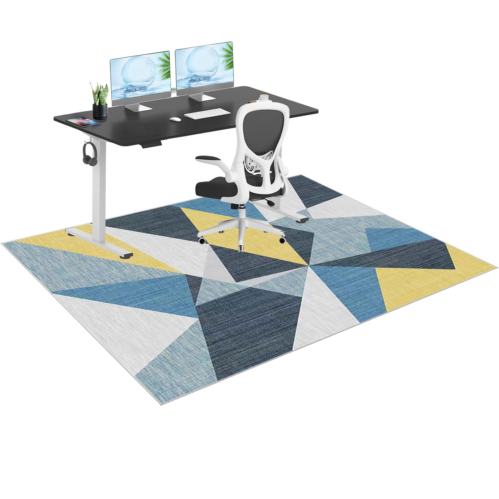 GmyoieqI Carpet Floor Protector For Office Chair Heavy Duty Office Chair Mats for Carpeted and Hardwood Floor, Non-slip Gaming Chair Mat, Multi-Purpose Computer Desk Chair Mat Large 180 x 200 cm
