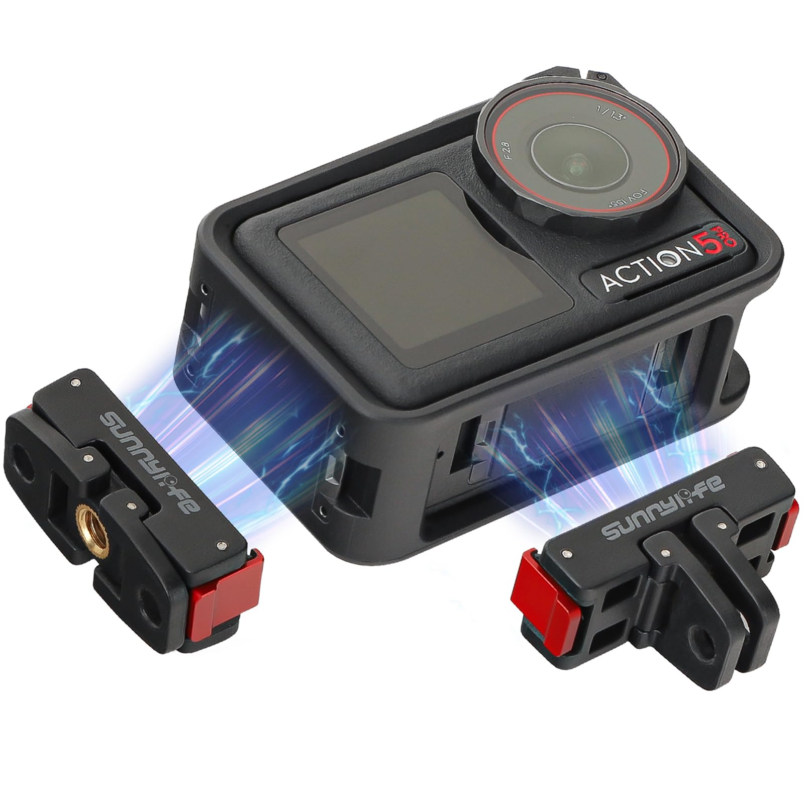 Magnetic Mount for DJI Osmo Action 5 Pro, Quick Release Mount Adapter Accessories for DJI Osmo 360/DJI Osmo Action 5 Pro/DJI Osmo Action 4/3/2 Fold Expansion Bracket Camera Base