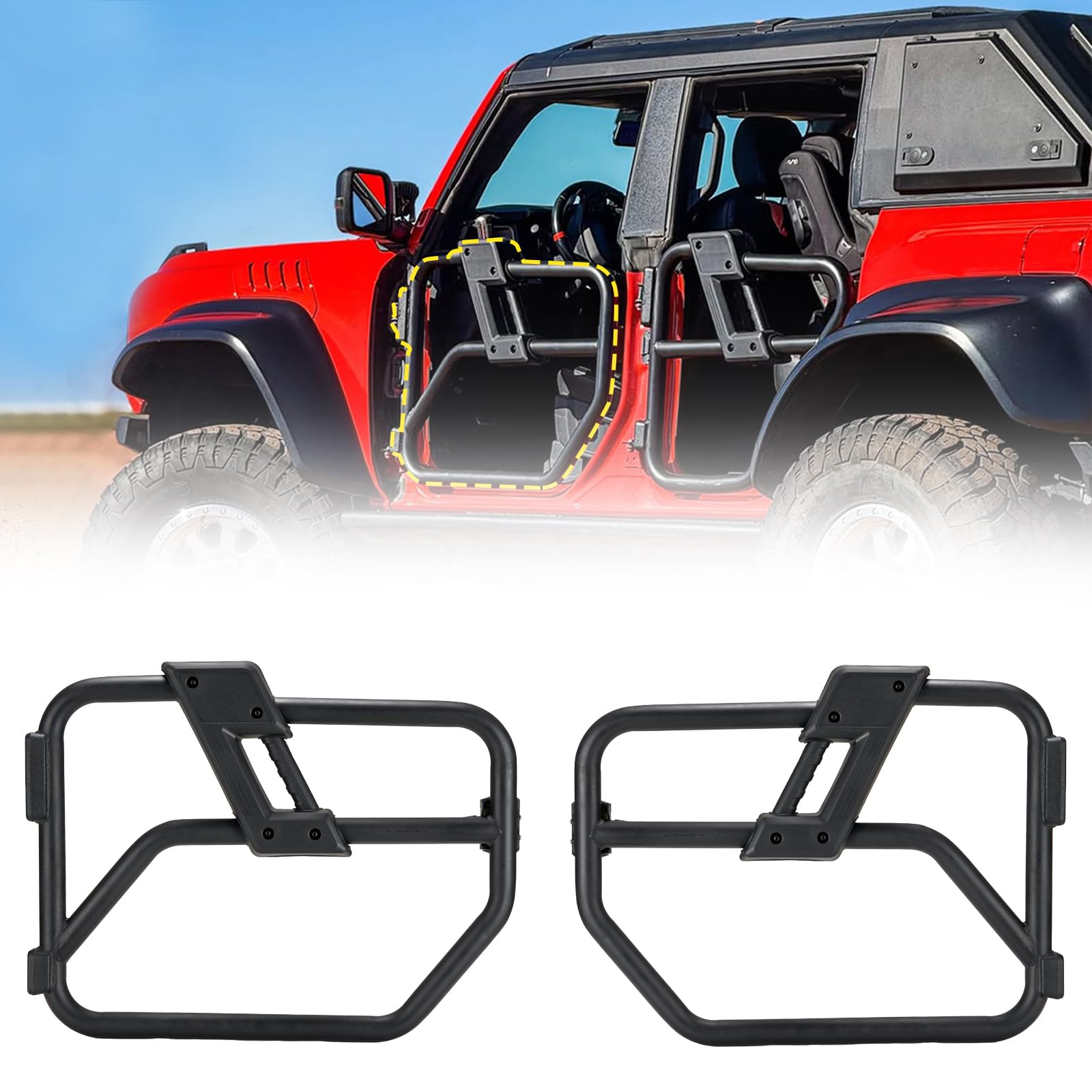Photo 1 of FieryRed Tubular Off-Road Front Doors - 2021-2025 Ford Bronco 4-Door