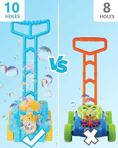 Miniatura 2 de NAPEI Máquina de burbujas cortacésped de burbujas para niños pequeños de 1 a 3 años cortacésped de juguete cortacésped soplador de burbujas