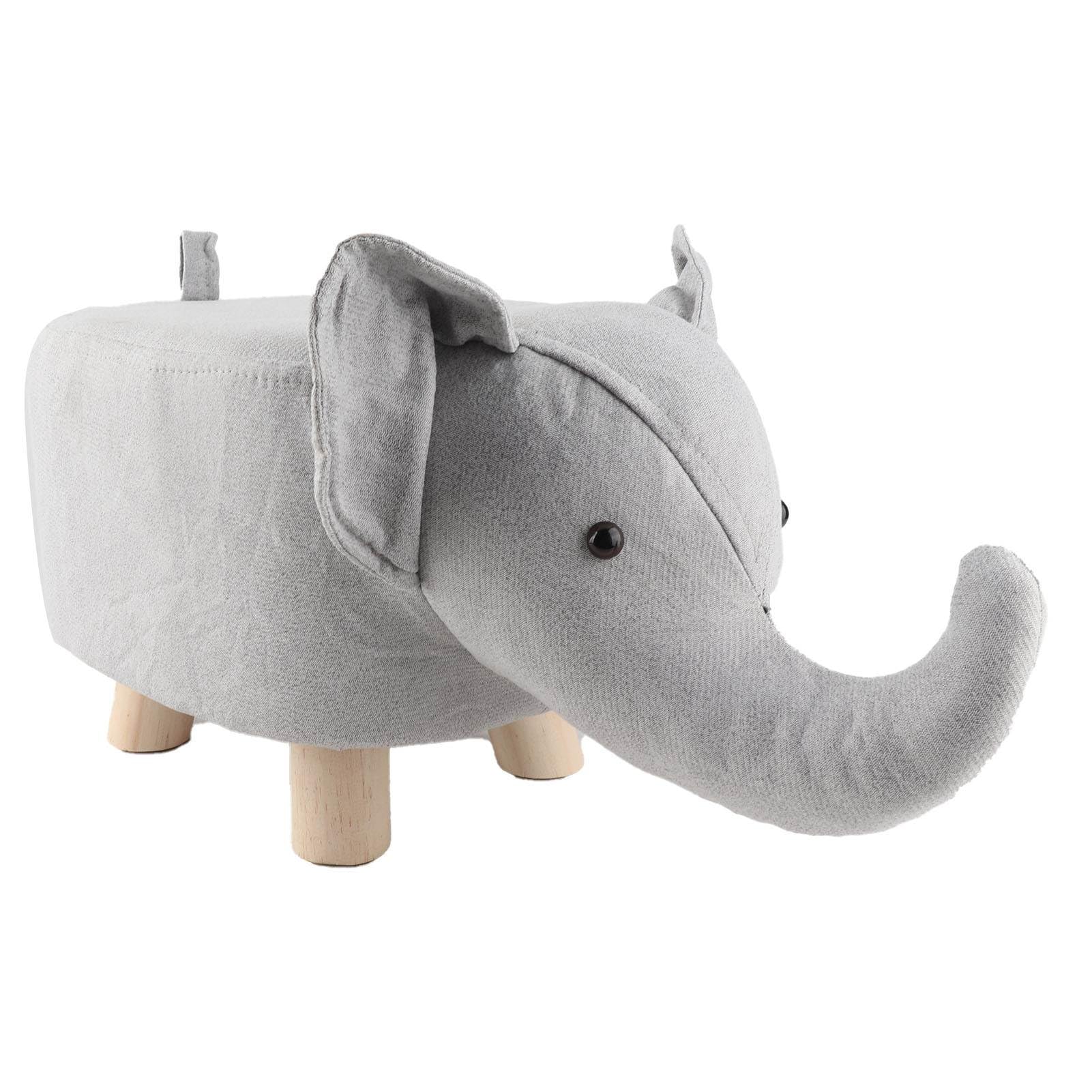 Reposapiés de Animales, Silla única, sofá otomano, reposapiés, Silla pequeña para Dormitorio, Lindo reposapiés otomano pequeño para Sala de Estar (Gris Blanco)