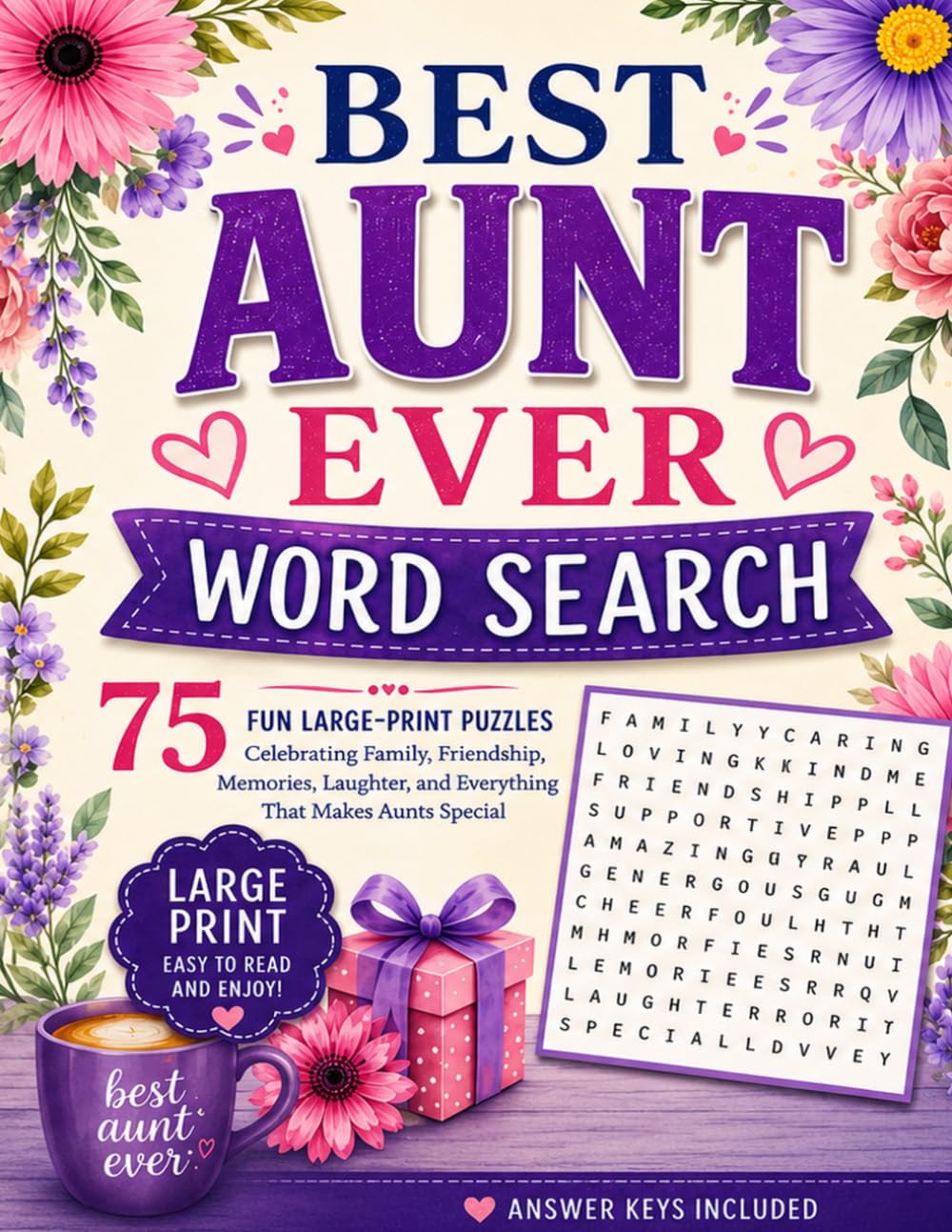 Best Aunt Ever Word Search: 75 Fun Large-Print Puzzles for a Wonderful Aunt