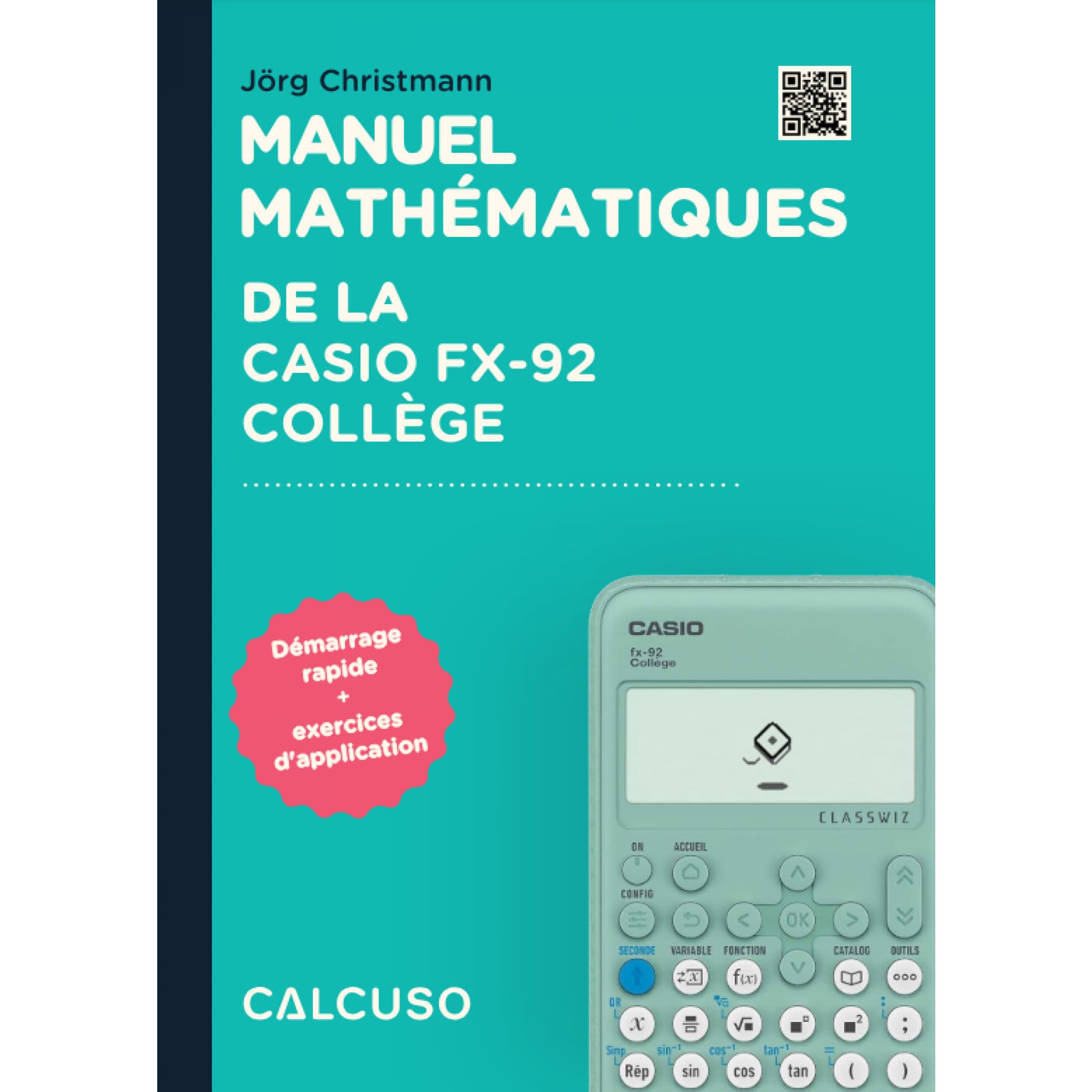 Casio fx-92 Collège Incl. Funda Protectora Rojo y Libro especializado (88 páginas, DIN A5) – Calculadora científica – Smart Set (Francés)