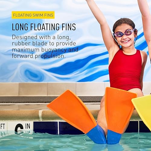 Vista 3 de FINIS Long Floating Swim Training Fins for Kids - Improves Kick Technique & Body Position