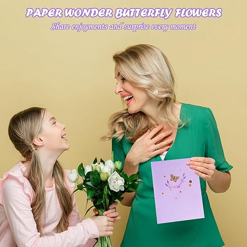 Miniatura 5 de Tarjetas emergentes de mariposa morada, tarjeta de felicitación 3D de feliz cumpleaños, para todas las ocasiones, cumpleaños, día de la madre, día