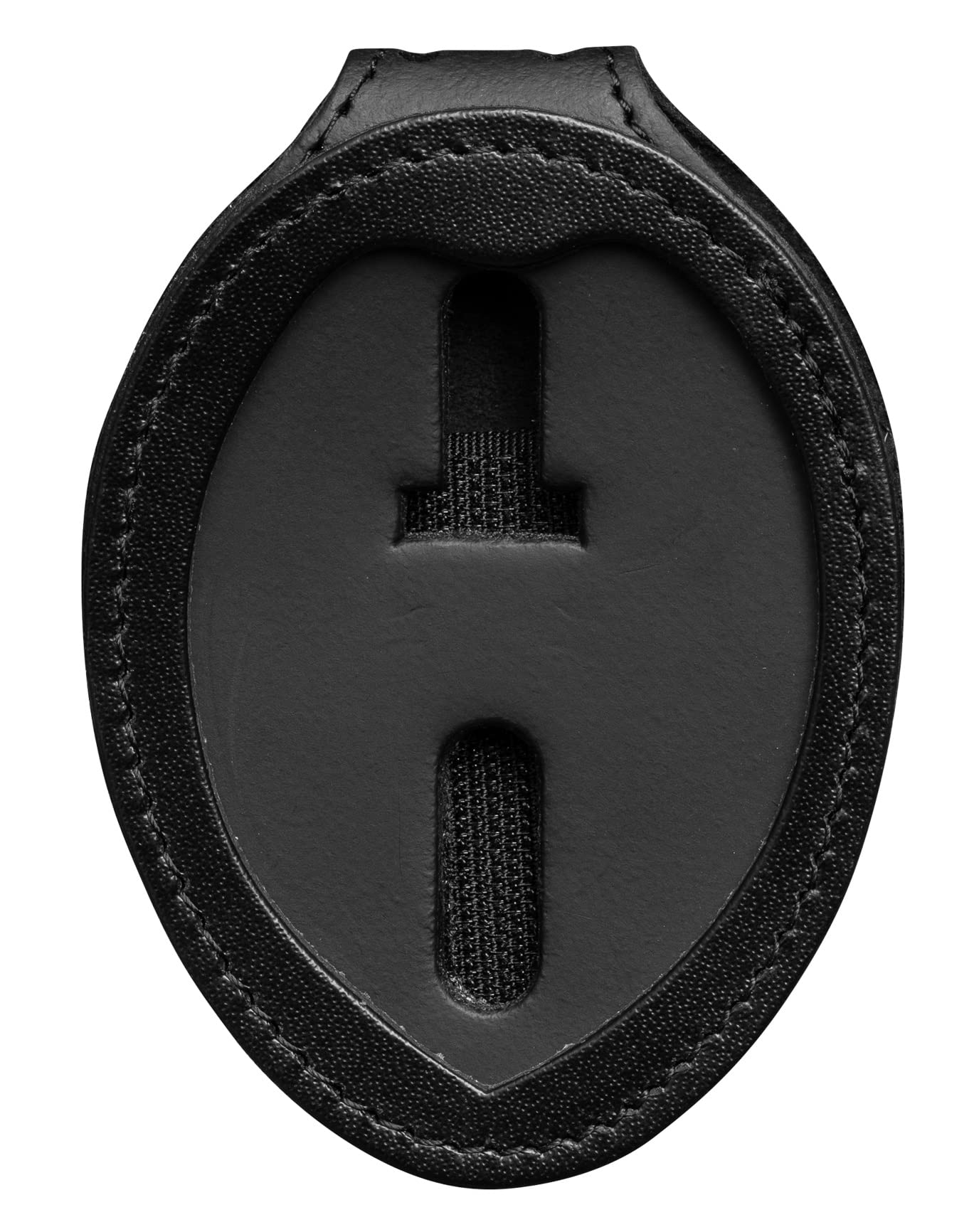 Perfect Fit Shield Wallets Miami Dade County Sheriff Belt Badge Holder with Neck Chain Black Leather (Cutout 206)