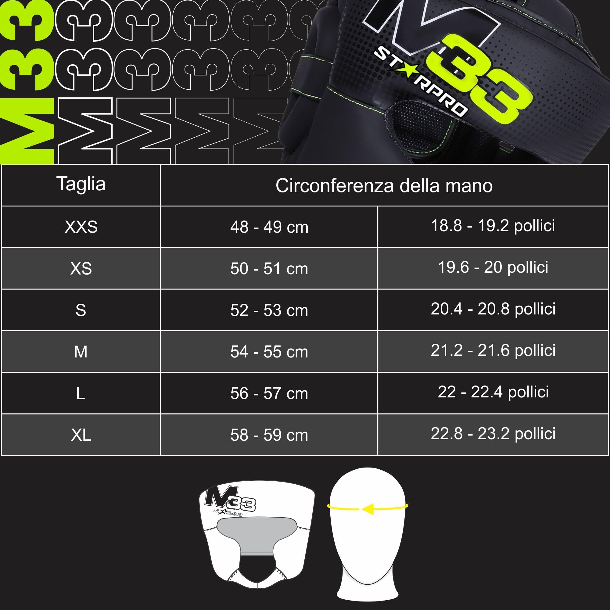 Starpro Caschetto da Boxe in Pelle Sintetica Opaca Donna e Uomo. Protezione per Orecchie e Guance per Sparring, Pugilato, Muay Thai, Kickboxing, Fighting & Training - Nero& Verde - XXS XS S M L XL