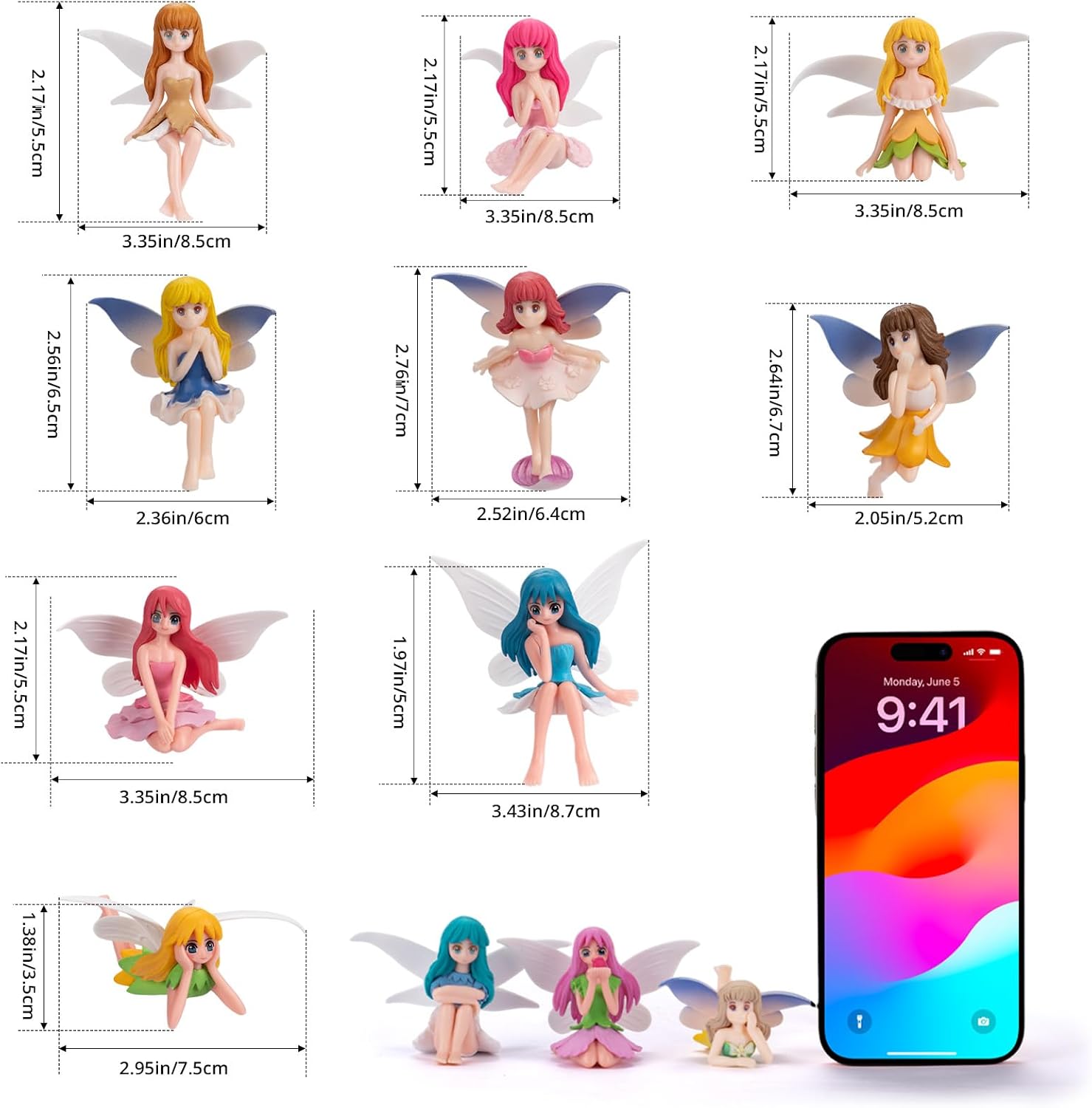12 Pcs Miniature Fairy Figurines, Fairy Garden Fairies