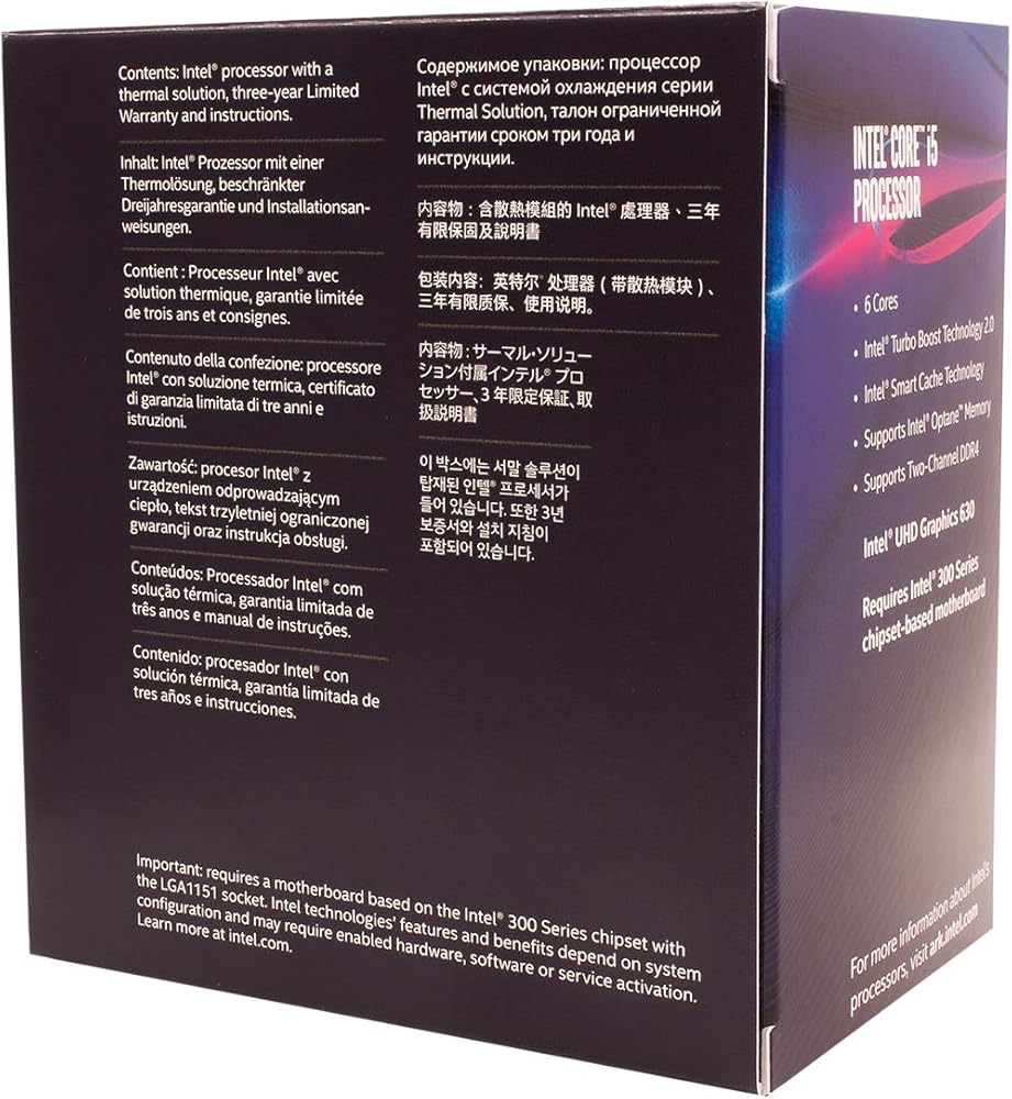 Intel Core i5-8600, 6 Cores & 6 Threads Desktop Processor with Intel UHD Graphics 630 thumbnail 3