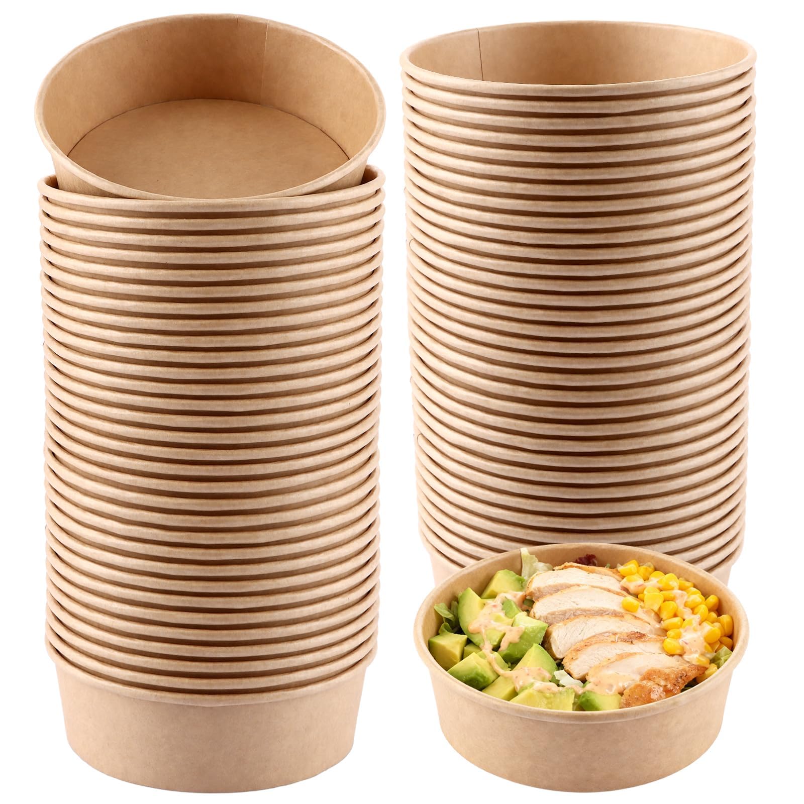 Ciotole per insalata 500 ml cartone PE resistente