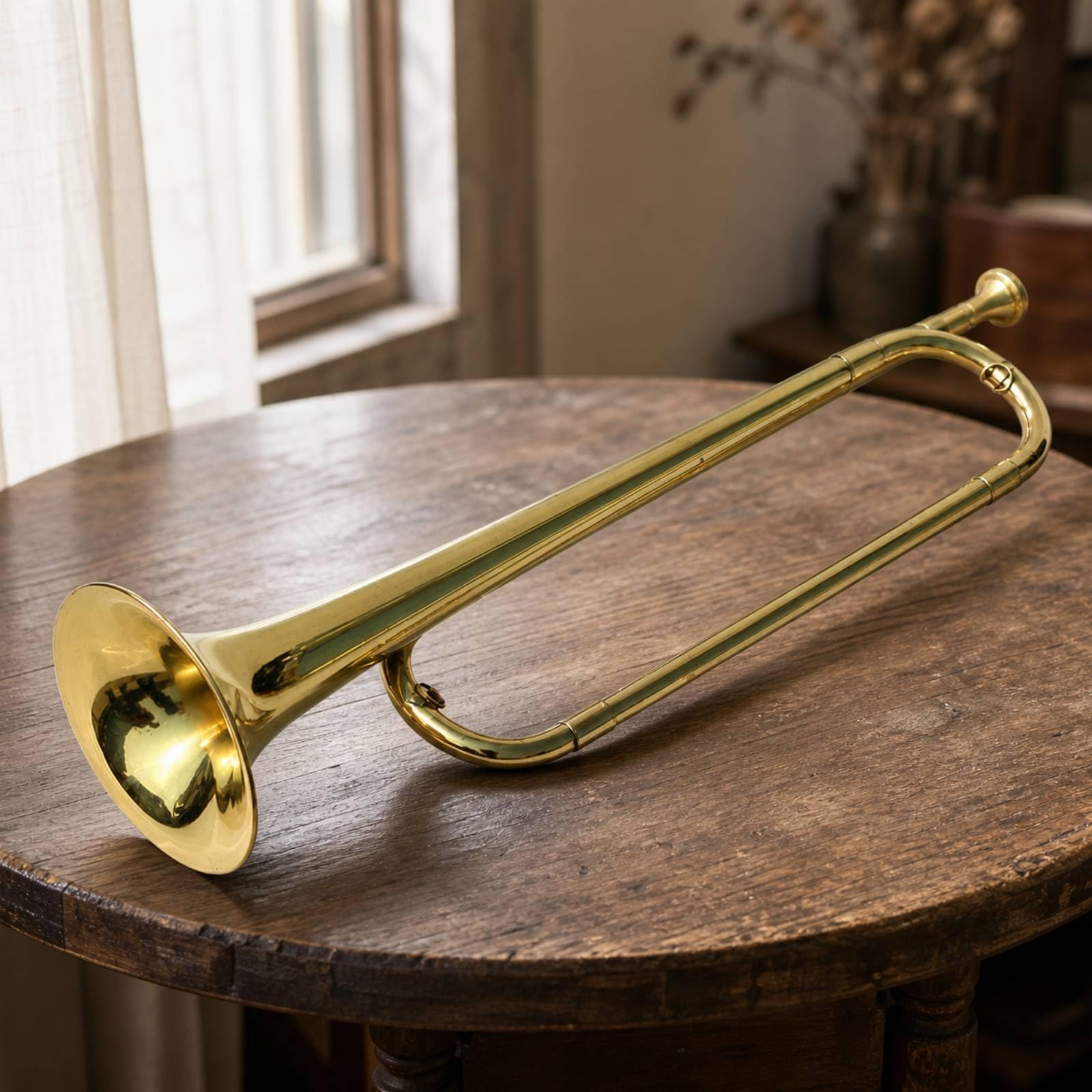 Tromba da Sfilata Leggero Strumento a Fiato in Ottone Chiaro Strumento a Fiato in Ottone con Bocchino per Bande Musicali, Musicisti, Oro
