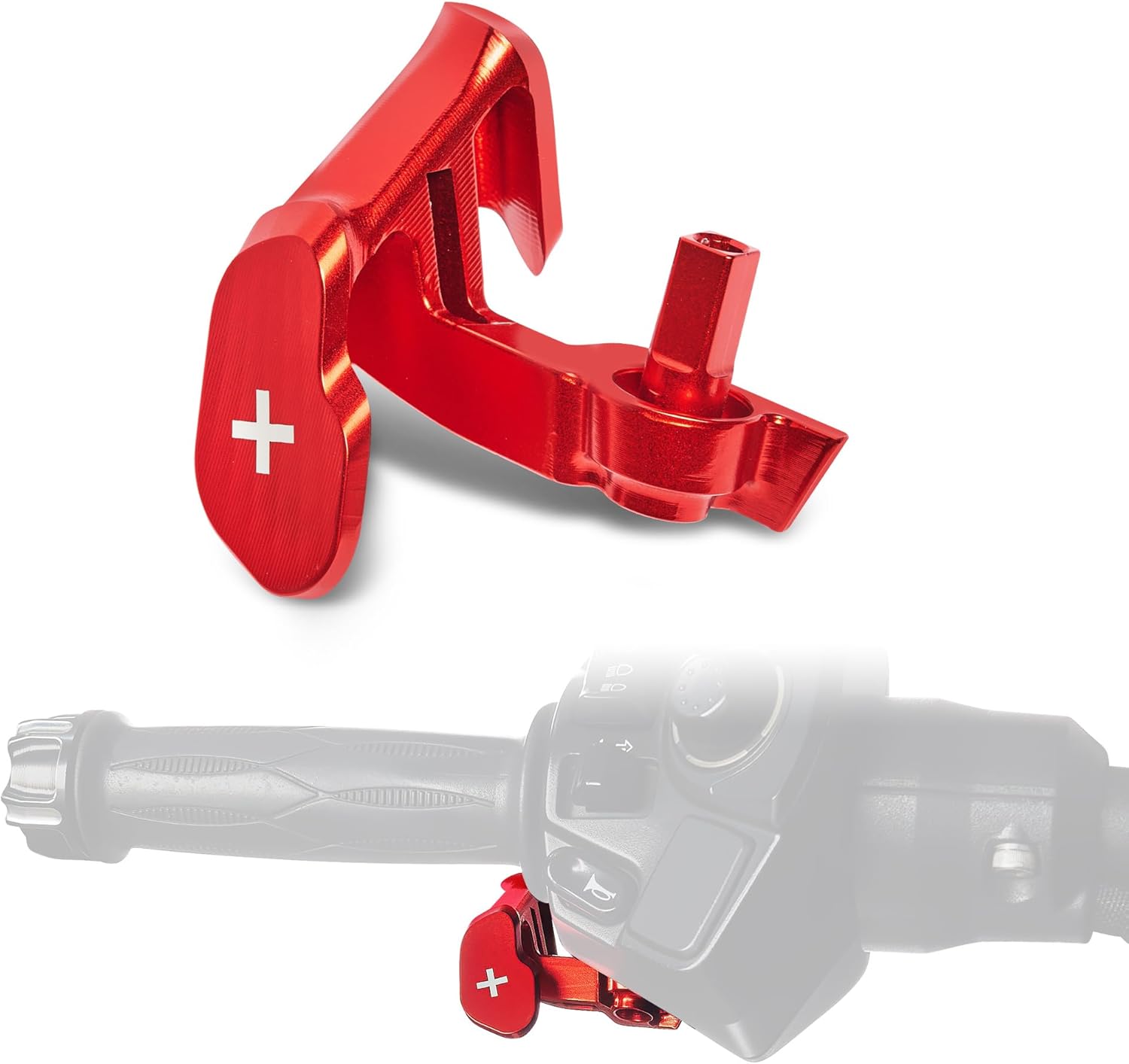 Aluminum Shift Paddles Thumb Throttle Lever & Touch Controller for Can-Am Spyder F3, RT, Canyon XT/Redrock 2025 (Red)