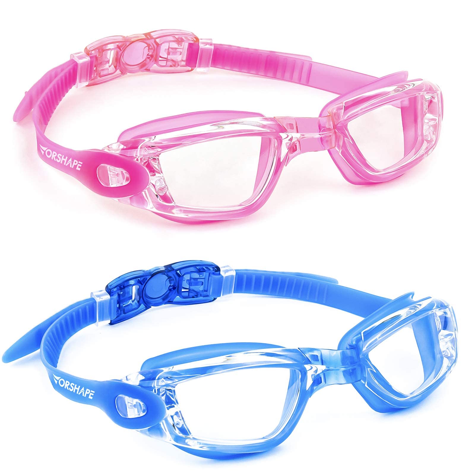 Juego de 2 gafas de natación sin fugas para adultos, hombres, mujeres, jóvenes