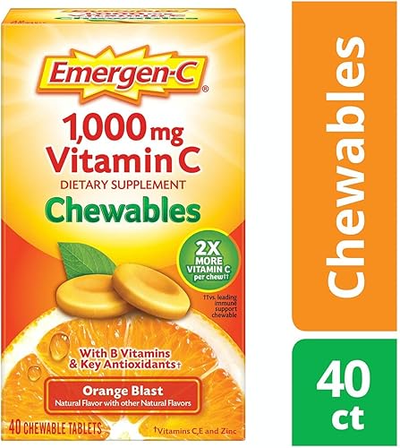 Miniatura 9 de Emergen-C 1000 mg Vitamina C Masticables, Orange Blast, 40 ea - 2 unidades