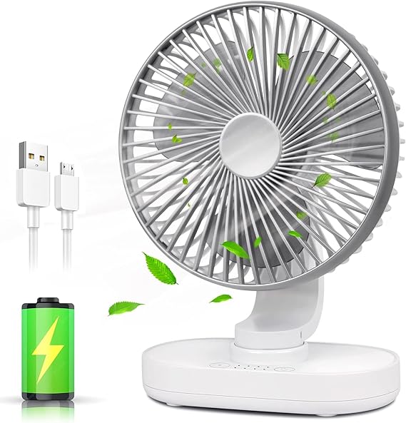 Rylan 4000mAh Rechargeable Desk Fan, Portable Table Rylan 4000mAh Rechargeable Desk Fan, Portable Table