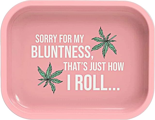 UkGlass Rolling Tray - Pink Metal Rolling Tobacco Holding Tray Smoking Accessories Pink Rolling Tray - Womens Smoking Tray