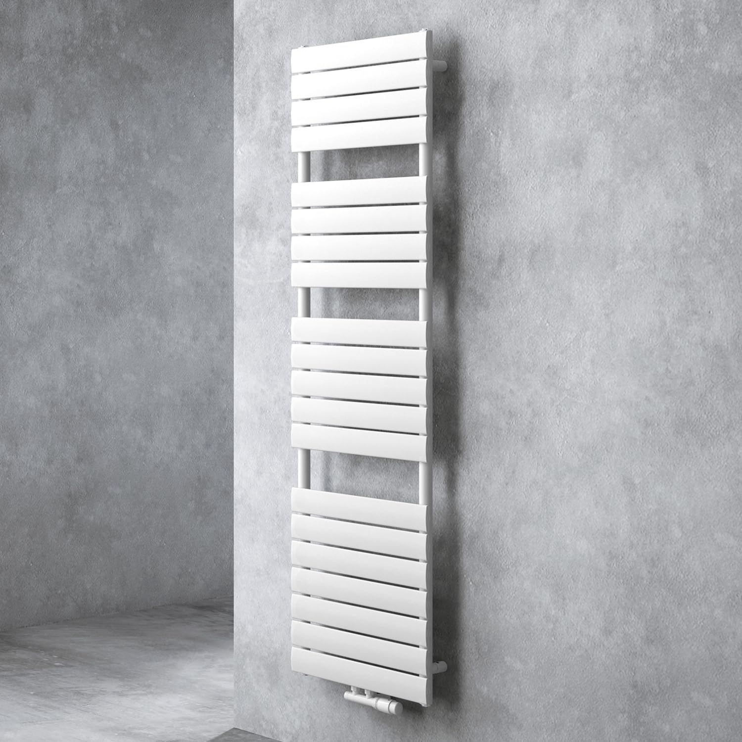 doporro Badheizkörper Design 180x60cm Weiß Paneelheizkörper Horizontal 2in1 Mittelanschluss Seitenanschluss