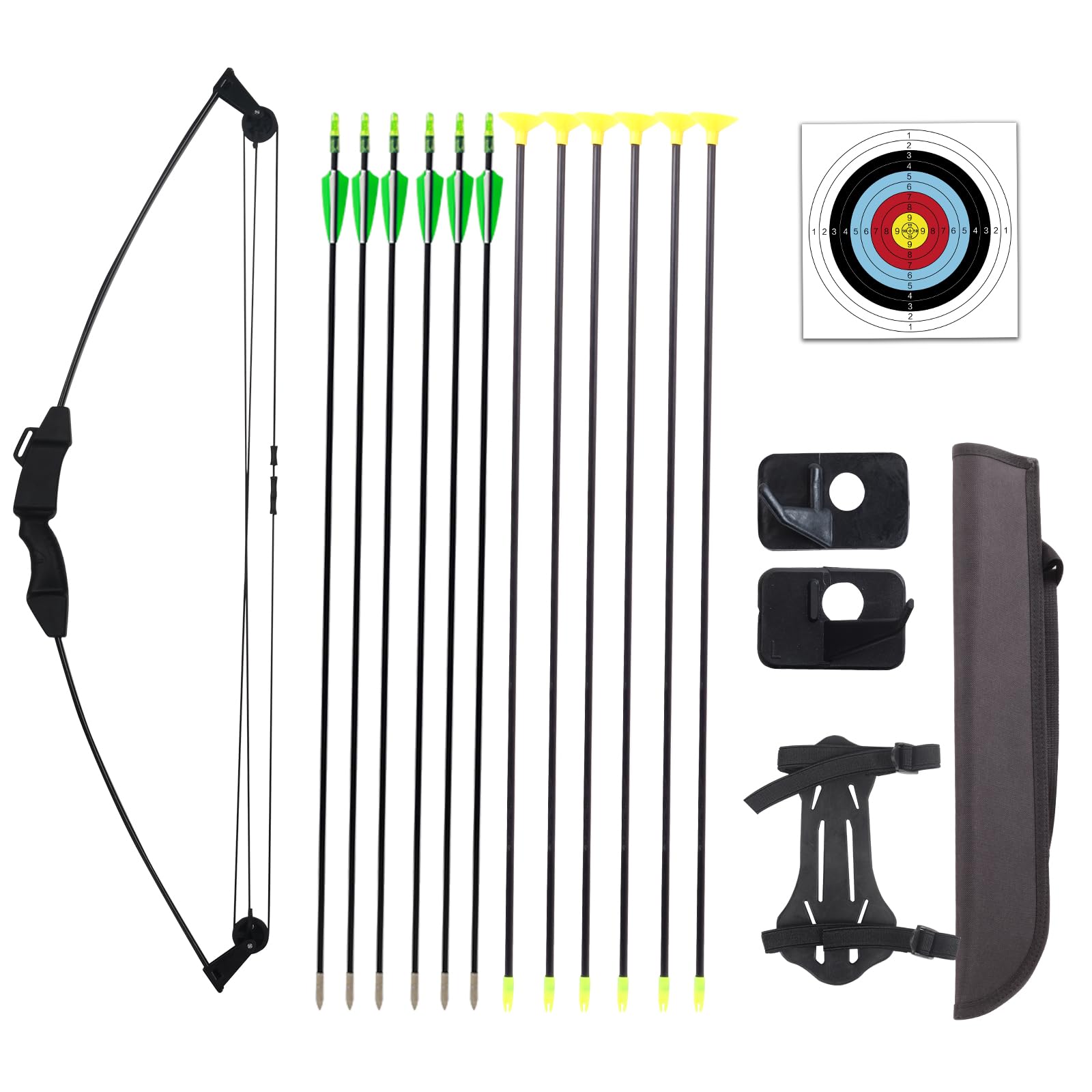 FENJANER Archery Bow and Arrow Set for Kid Compound Bow and Arrow Set for Youth Archery Set for Kids Practice Gift