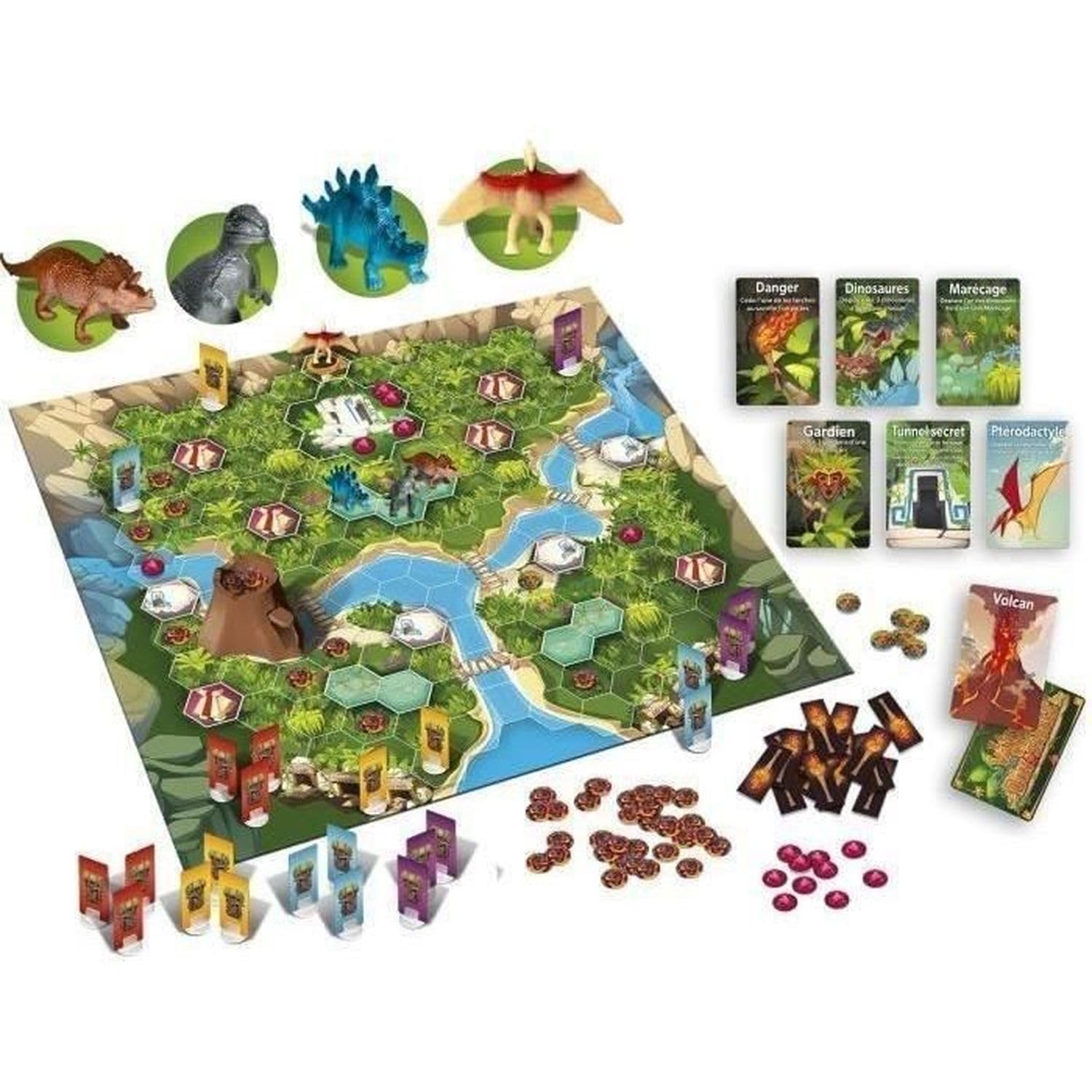 El Valle de los Dinosaurios - Juego de Mesa - Estrategia y Aventura Entre Amigos o en Familia - Desde 7 años - 2 a 4 Jugadores - Lansay