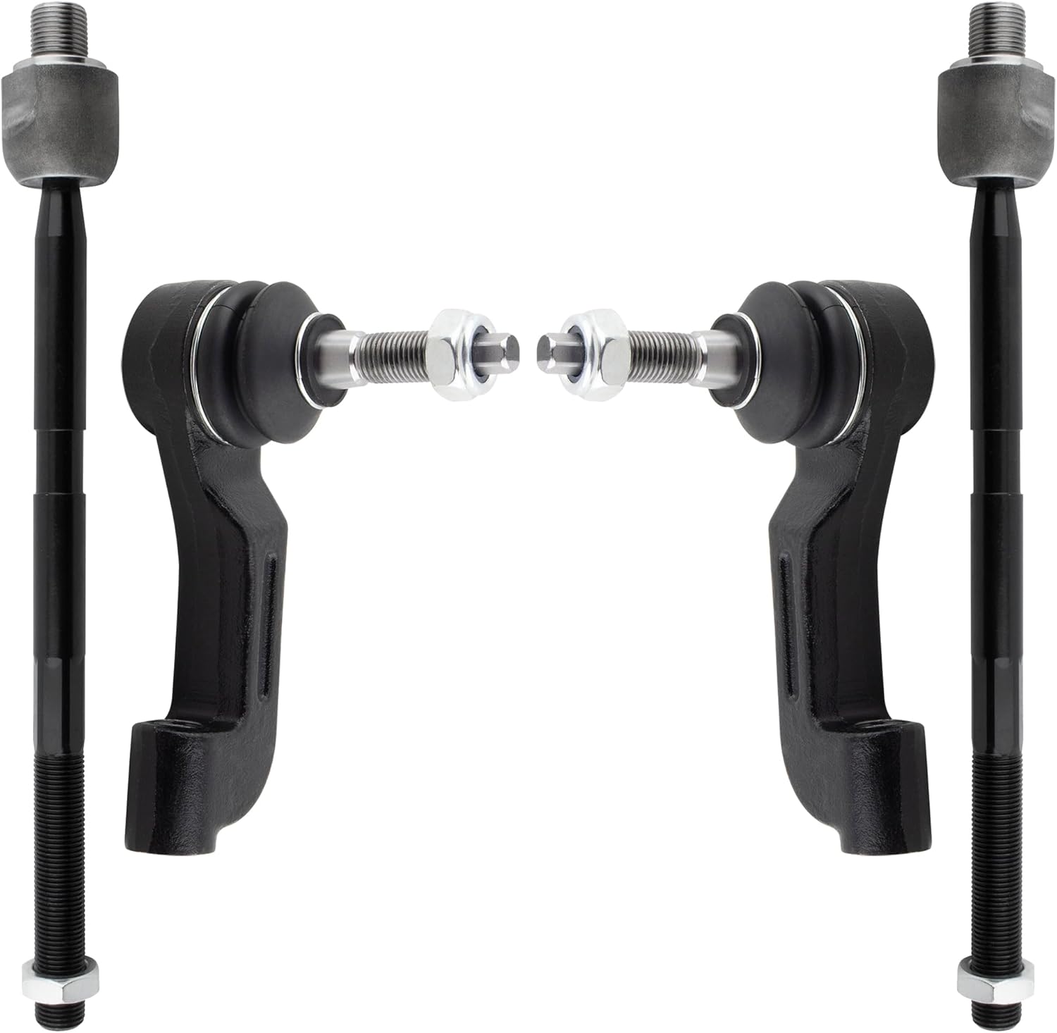 BOXI (Set of 4) Front Steering Kit Tie Rod End Inner and Outer Fits for Dodge Nitro 2007 2008 2009 2010 2011 / for Jeep Liberty 2008 2009 2010 2011 2012 / Replaces ES800413 ES800412 EV800416