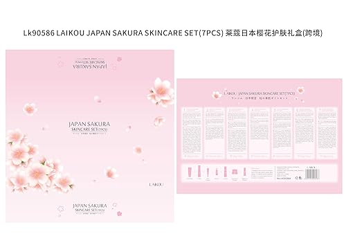 Miniatura 9 de JAPAN SAKURA - Juego de regalo de belleza para el cuidado de la piel con limpiador, tónico, loción, suero, crema de ojos, crema facial, kit de viaje
