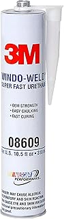 3M 08609 Window-Weld Super Fast Urethane Windshield Adhesive, High-Strength Fast-Curing One-Part Auto Glass Sealant, 10.5 fl oz (310 mL) Cartridge, Black