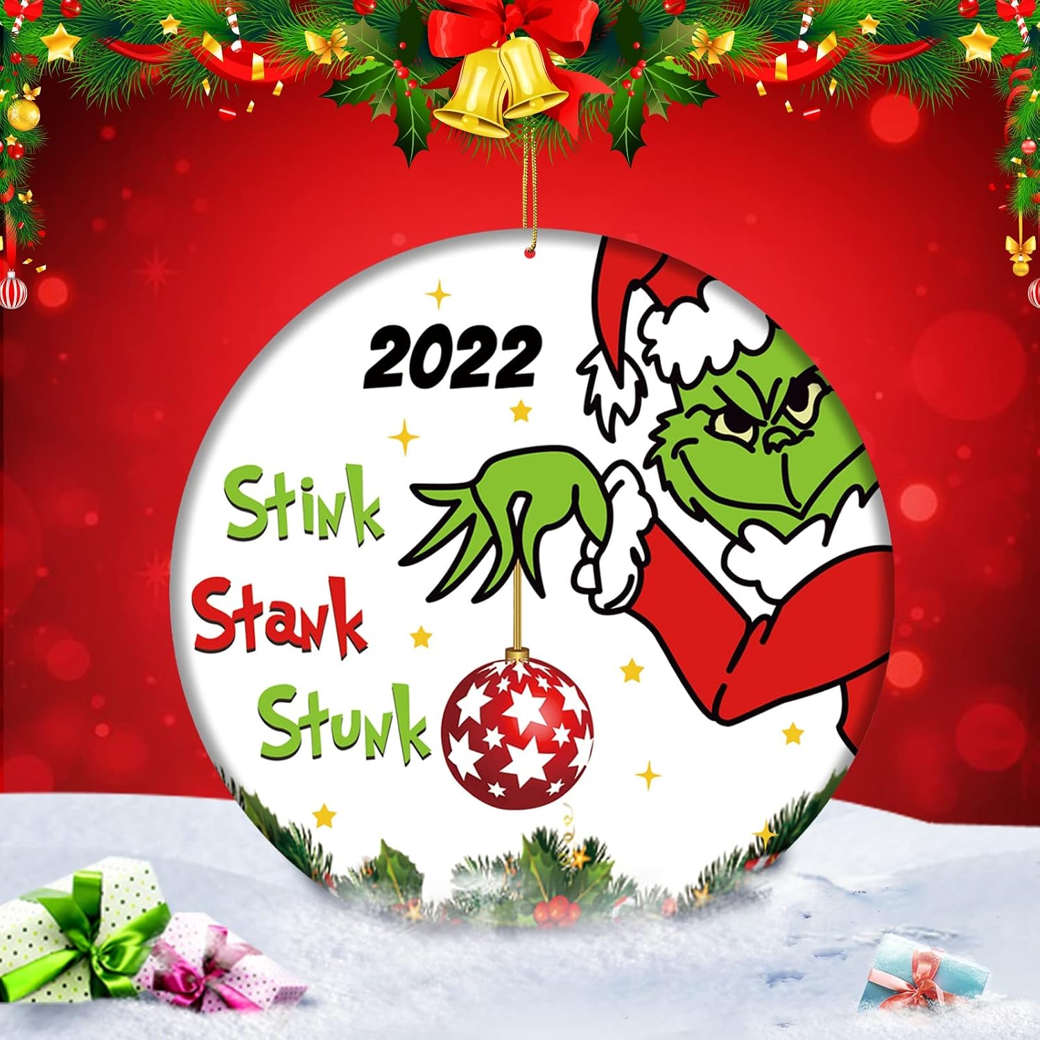 Christmas Tree Ornaments Decorations, Green Hanging Accessories Charms Decorative Xmas Merchandise Gift Ideas Holiday Decor Christmas Craft Supplies