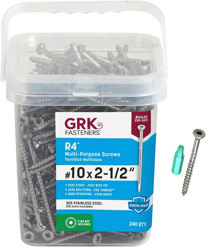 Sujetadores R4™ #10 x 2-1/2"Tornillos de armazón multiusos, SS 305, 240 PIEZAS