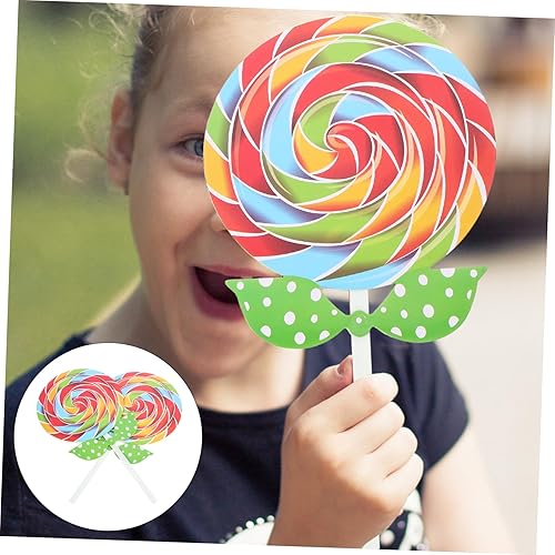 Miniatura 6 de Piruleta de hadas, 2 piezas de adornos de caramelo grandes, piruleta de remolino, piruleta, comida falsa, accesorios de fotos para bodas, fiestas de