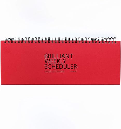 PAPERIAN Brilliant Weekly Scheduler planificador semanal sin fechas, Rojo