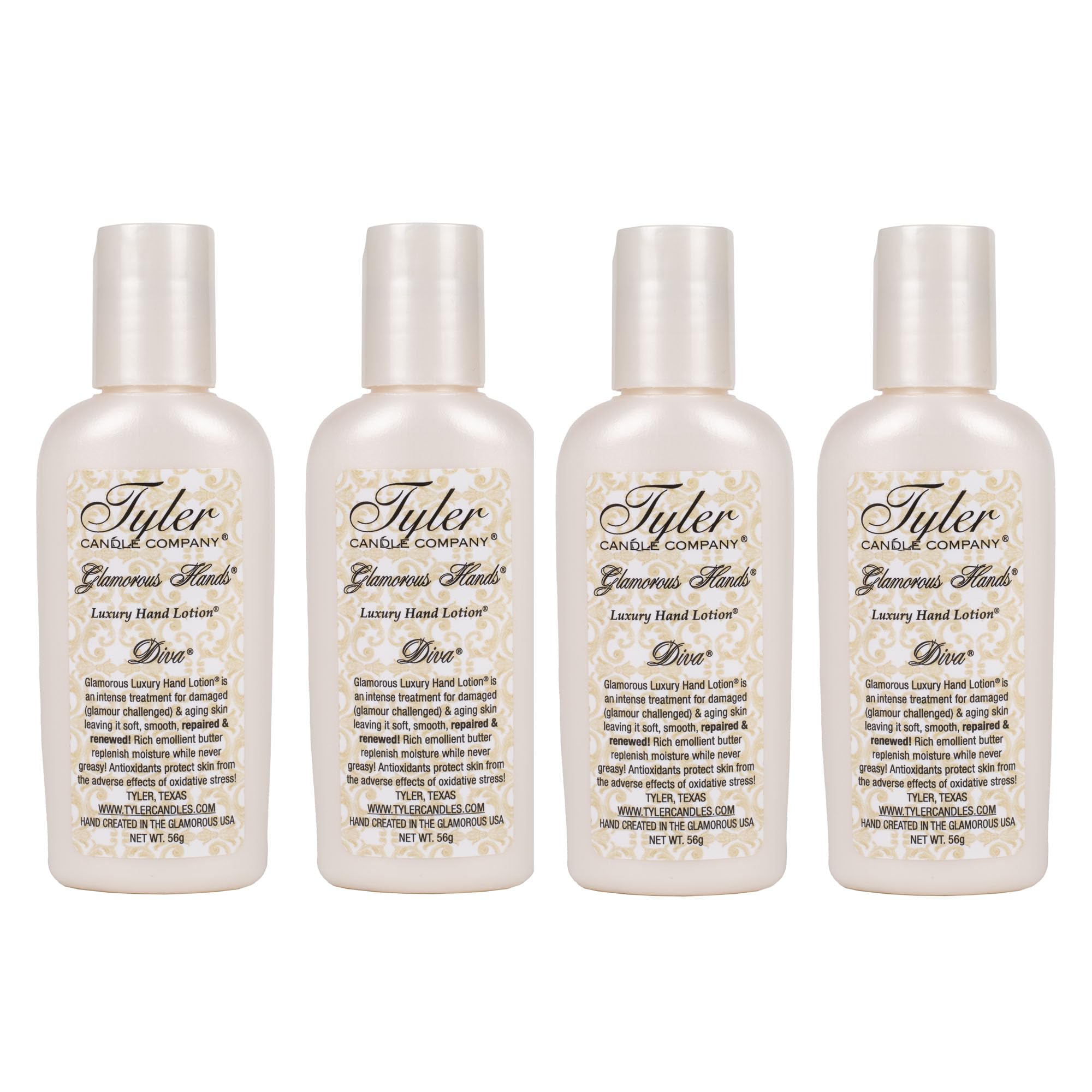 Tyler Candle 93111 Diva 2 ounce Hand Cream Lotion, Pack of 4