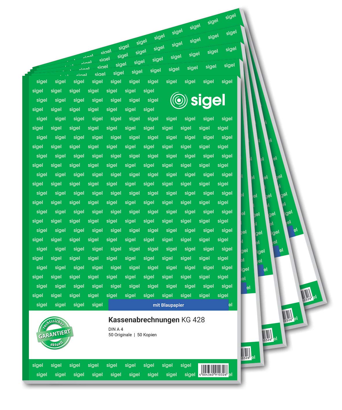 Sigel Ledger Double with Blue Paper A4 2 x 50 Sheets 5 Stück - KG428
