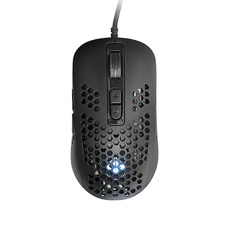 Cosmic Byte Orcus RGB Honeycomb Gaming Mouse with Software, Ultra Lightweight 74Grams, Braided Cable (Black)