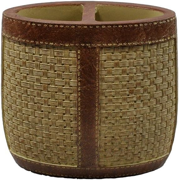 Sherry Kline Bamboo Weave Toothbrush Holder, Brown