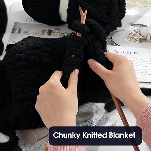 Vista 107 de HOMBYS Hilo de felpilla grueso verde salvia para tejer a mano, esponjoso, suave, jumbo, hilo súper voluminoso para manta gruesa, hilo para tejer