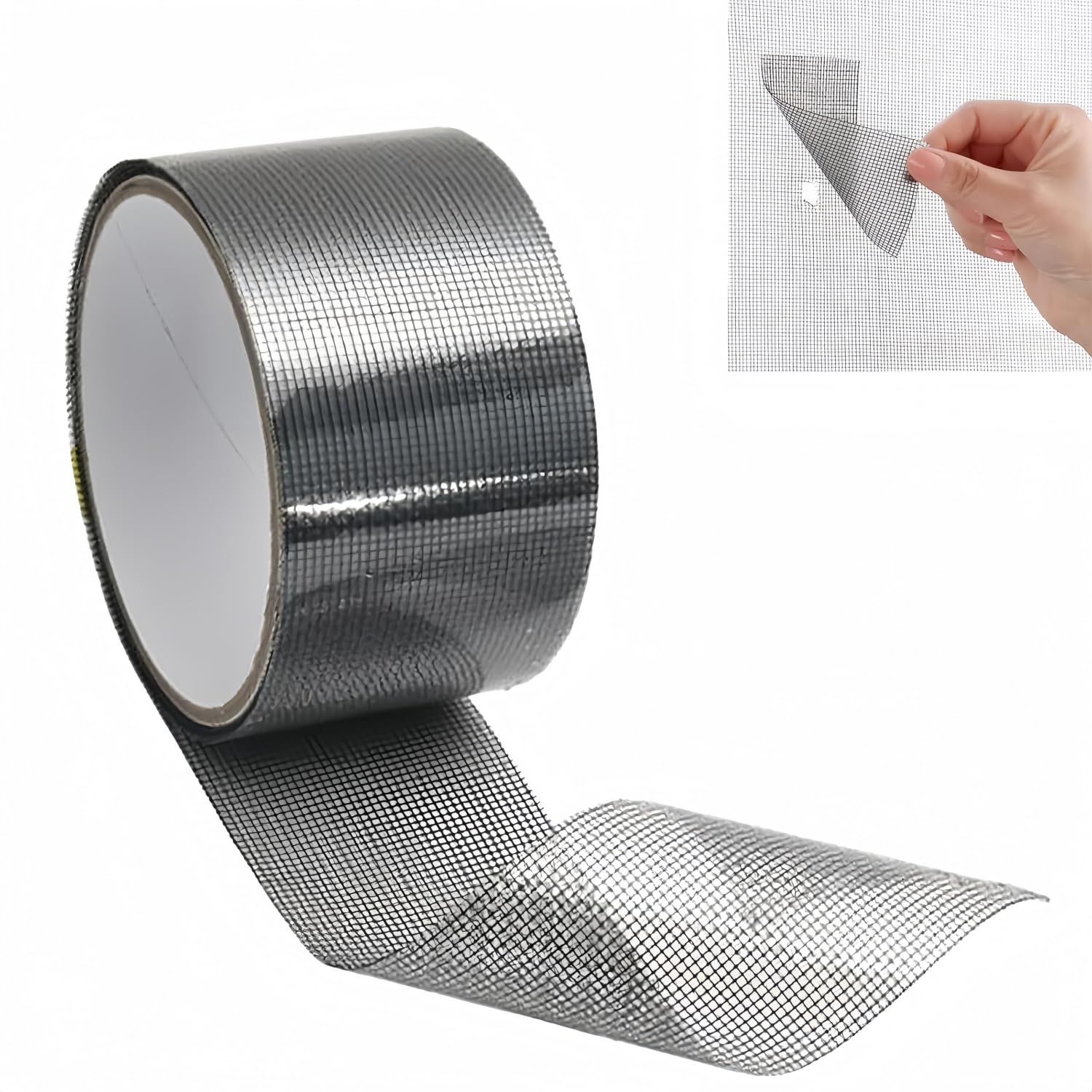 Alfven Mesh RepairTapes,Sturdy Polyester Mesh 5 cm × 2 m (Dark grey)