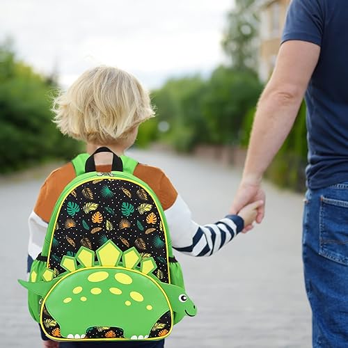 Miniatura 2 de CAMTOP Bonita mochila para niños pequeños pequeños en 3D con diseño de animales de dibujos animados para niñas y niños Verde Dinosaur Green