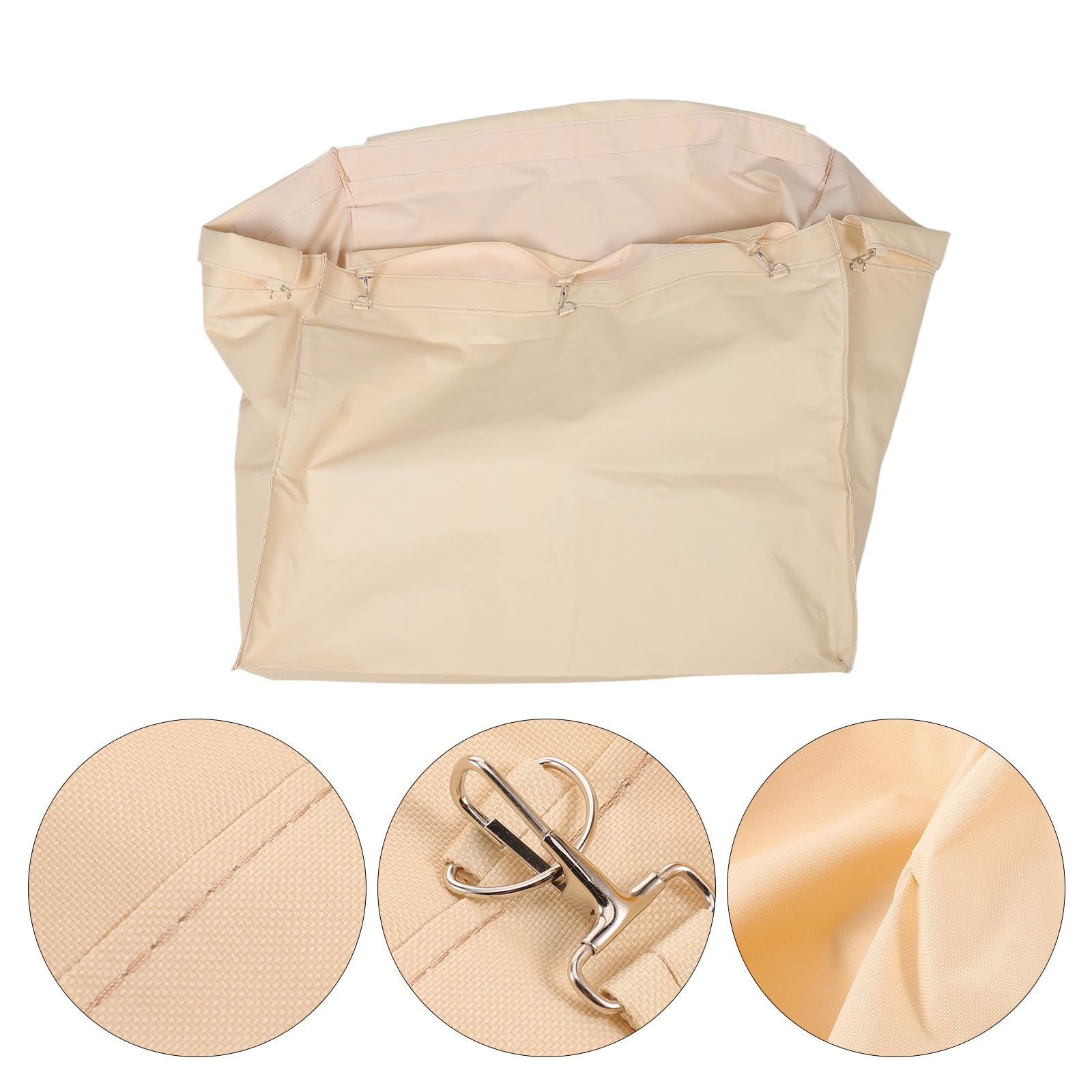 Sacchetto con in Interno per Carrello Lavanderia Beige Rettangolare Bordo Rinforzato, Base Antiscivolo Fibbia Ferro per Uso Flessibile in Lavanderie Commerciali e Hotel