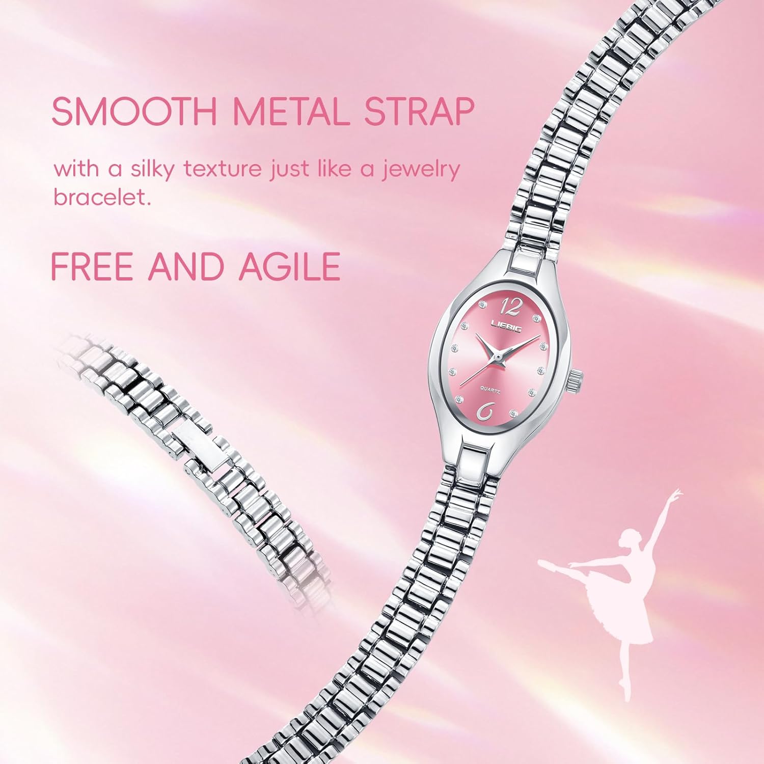 SKMEI Watch for Women,Luxury Elegant Gold Quartz Watches Round Dial Diamond Accents Stainless Steel Strap Casual Dress Ladies Wristwatch