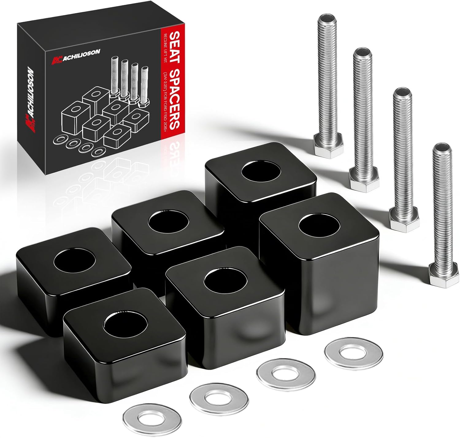 Seat Spacers Recline Lift Kit (3/4"-2.25") for Ford F150 2015+ / Compatible with Ford F250 F350 F450 Super Duty 2017+ - Front & Rear Front Seat Elevation Spacers