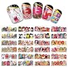 Sexy Nail Art Stickers Decals Nail Art Supplies Accessories 12 Sheets Pop Full Cover Wrap Water Decals with Cool Lady Lips Tongue Kiss Design Foil Tattoo for Women Girls Fingernail Toenail Decoration