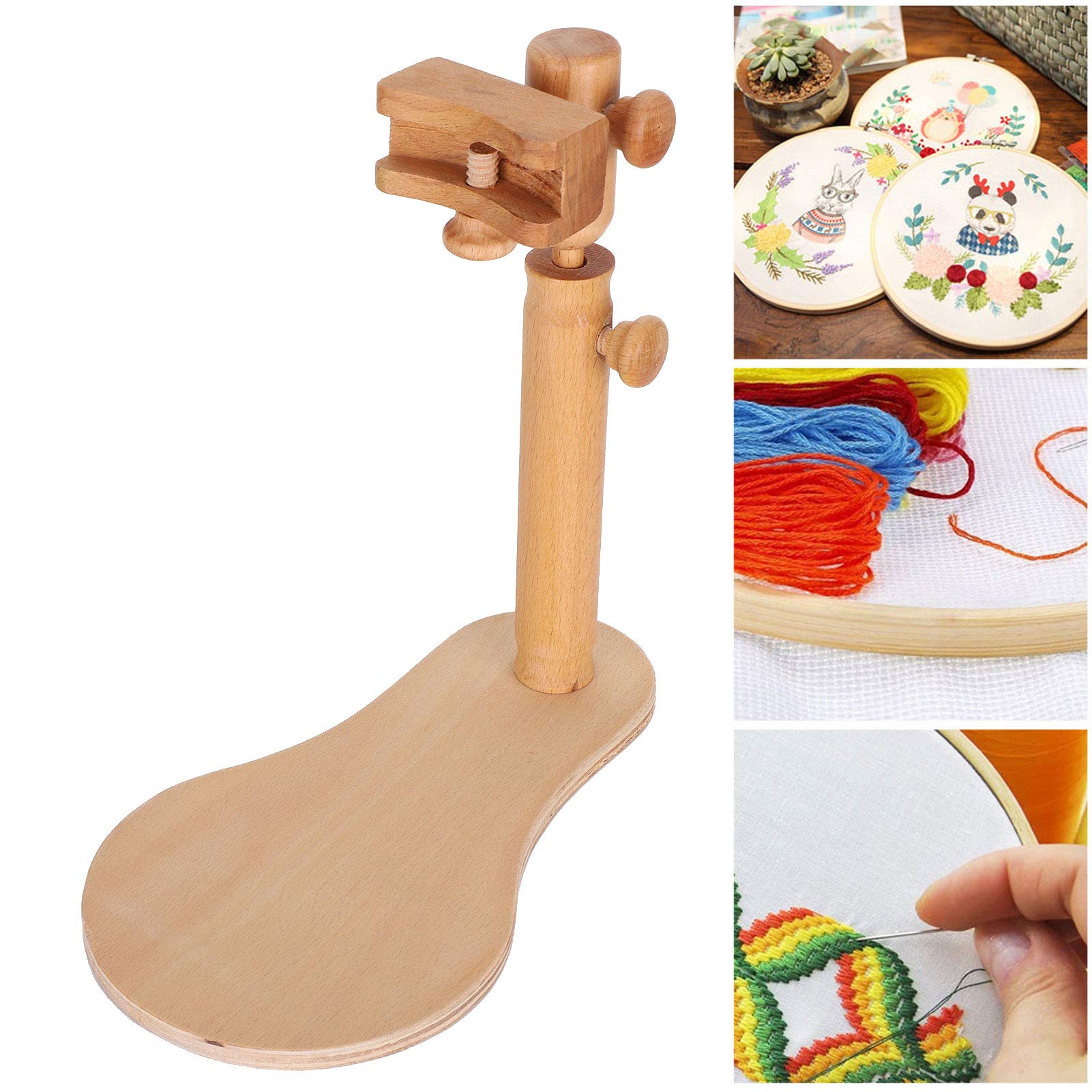 Uchwyt na ramkę do haftu Drewniana rama Hoop Stand DIY Akcesoria rzemieślnicze dla miłośnika ściegów krzyżowych