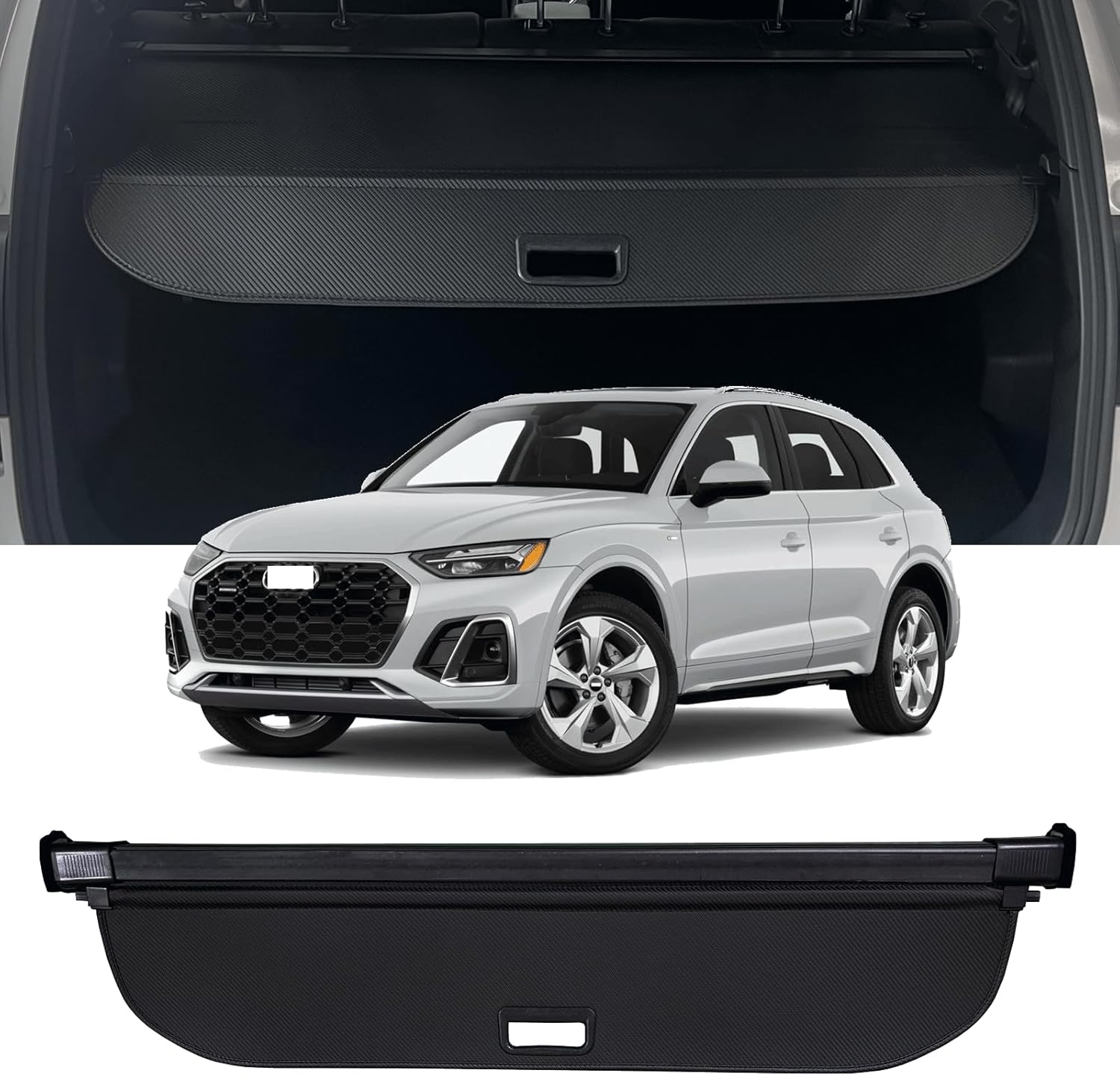 retractable cargo cover compatible with audi q5 sq5 trunk cover 2018-2024 2025 rear trunk security cover shielding shade privacy screen cover audi q5 cargo cover 2018 2019 2020 2021 2022 2023-2025