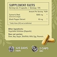 Vista 3 de HERBAMAMA Cápsulas de cúrcuma curcumina – 1500 mg de cúrcuma longa y extracto de pimienta negra para ácido úrico y apoyo digestivo – Suplemento