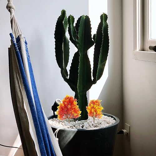 Miniatura 8 de NOLITOY Arce de otoño, 4 piezas, árbol bonsái artificial, árbol de pino artificial, decoración verde, modelo de árbol de otoño, árboles en